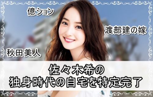 【渡部建の嫁】佐々木希さんの独身時代の自宅【画像】